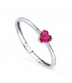 Bague Dafne Cœur rouge Or blanc 18 K