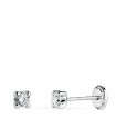 Clous d'oreilles Alina 3 mm Or blanc 750