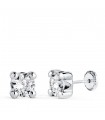 Clous d'oreilles Alina 6 mm Or blanc 750