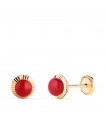 Clous d'oreilles boule corail Anabela 6 mm 18 kt