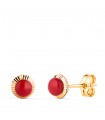 Clous d'oreilles Anabella boule corail 6 mm 18kt