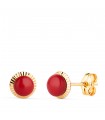 Clous d'oreilles Anabella boule corail 7 mm 18kt