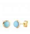 Clous d'oreilles Anabella boule turquoise 7 mm 18kt