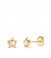 Clous d'oreilles 18K Fiona étoile perle 5mm