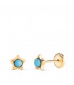 Clous d'oreilles 18K Fiona étoile turquoise 5mm