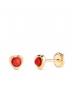 Clous d'oreilles 18K Fiona cœur corail 5mm