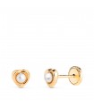 Clous d'oreilles 18K Fiona cœur perle 5mm