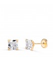 Boucles d'oreilles Oslo 18K 4 griffes 5mm