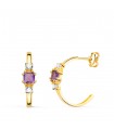 Pendientes aros Paradise Oro 18K Amatista