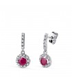 Boucles d'oreilles Pavé Rubis 0.56 ct. Or Blanc 18K