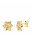 Pendientes de mujer Estrellas circonitas Oro 18K 7mm