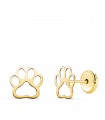 Boucles d'oreilles fille or 750 Empreinte chien