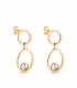 Boucles d'oreilles longues Gisela en or bicolore 18K. Boucles d'oreilles pour les mariages et les fêtes.