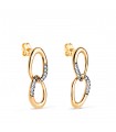 Boucles d'oreilles pendantes Nadia Or bicolore 18K