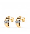 Boucles d'oreilles Croissant Or bicolore 18K