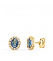 Pendientes mujer Bruma azul oro 18k