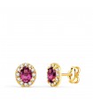 Pendientes mujer Bruma amatista oro 18k