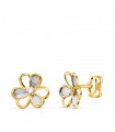 Boucles d'oreilles Jackie trèfle 2 Ors 18K