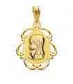 Medaglia Madonnina Maria scolpita con cornice 18 Kt