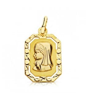 Médaille Vierge cadre 18 K