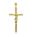 Croce Cristo tubolare 18 Kt 29 mm