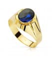 Anello chevalier uomo Costanzo Spinello Blu 18 Kt