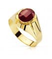 Anello chevalier uomo Costanzo Spinello rosso 18 Kt