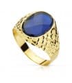 Anello chevalier uomo Fabrizio Spinello Blu 18 Kt