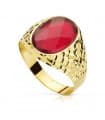 Anello chevalier uomo Fabrizio Spinello rosso 18 Kt