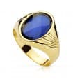 Anello chevalier Adriano Spinello Blu 18 Kt