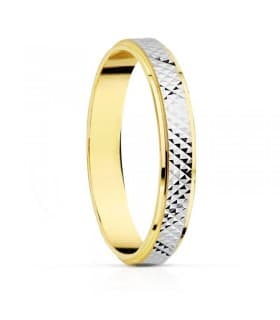 Fede nuziale Spezia 3mm Oro 18Kt Bicolore.