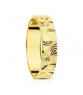 ALIANZA FACETADA 9 KTES.  anillo de boda joyeria online grabado