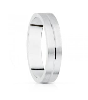 ALIANZA ORO BLANCO 4MM. anillo de boda joyeria online grabado