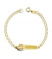 Bracciale targhetta bimbi bicolore Oro 750 orso