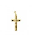 Croce con Cristo ovale cava 18 Kt 21mm