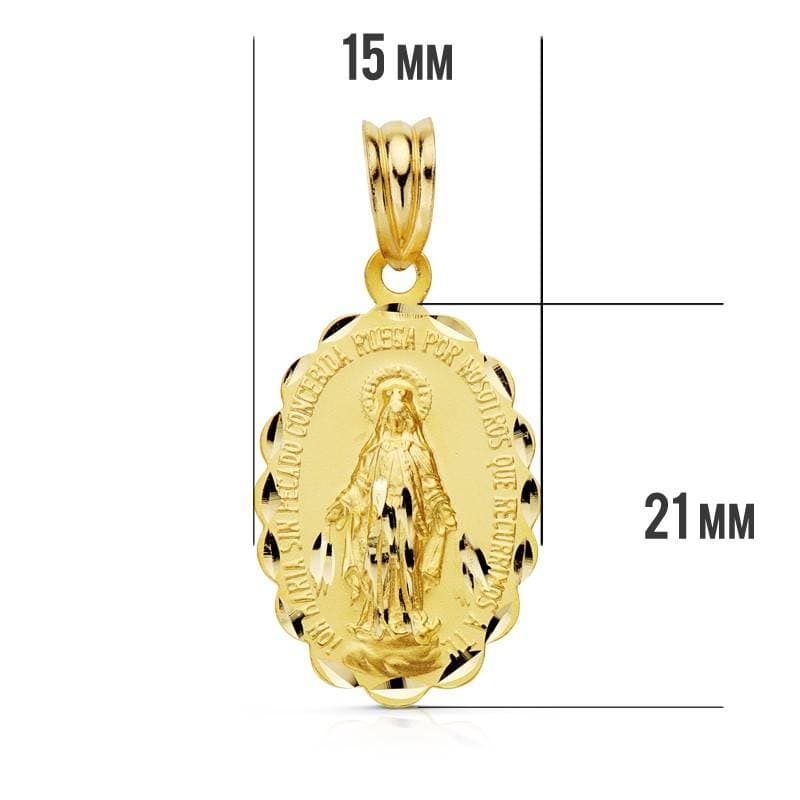 Medalla Virgen Milagrosa 9 Ktes 21mm