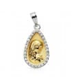 Medaglia Madonnina oro bicolore 9 kt 18 mm