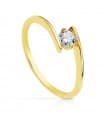 Solitario Blanca oro giallo 18kt