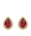 Orecchini Acacia 10 mm rosso 18 Kt