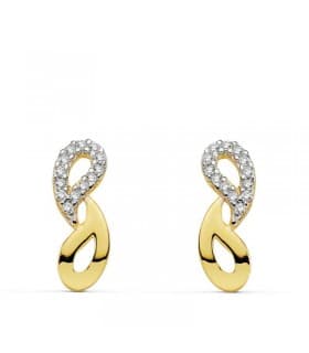 Pendientes oro bicolor Rocío 18 Ktes