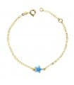 Bracciale bambini oro 18 kt Stella azzurro 14cm