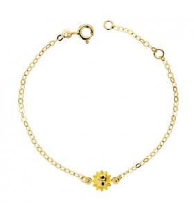 Pulsera bebé oro 18 ktes Sol