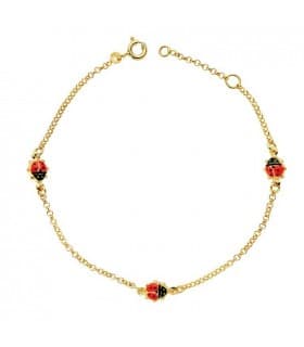 Pulsera oro 18 ktes Mariquita