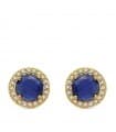 Orecchini oro giallo Candida blu 18 Kt