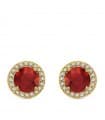 Orecchini oro giallo Candida rosso 18 kt