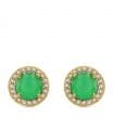 Orecchini oro giallo Candida verde 18 kt