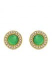 Orecchini oro giallo Siny verde 18 Kt