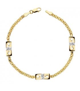 Bracelet Mani 2 ors 18K 17cm. Bijoux et cadeaux pour filles.