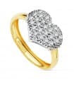 Anello oro bicolore Cuore 18 Kt