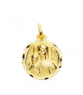 Medalla Ángel de la Guarda Protector Oro 18k 18mm